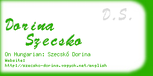 dorina szecsko business card